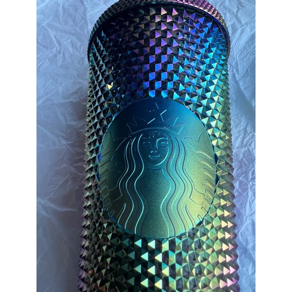 Bundle Fall 2023 Starbucks Oil Slick Rainbow Studded Cold Cup 24oz & 16oz - Picture 5 of 9